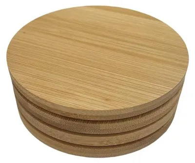 Image de Hausleben, lot de 4 sous-verres en bambou – Ø 10 cm | Sous-verres naturels pour verres, tasses et gobelets | Durables, robustes et décoratifs – Parfaits pour la cuisine, la table et le salon
