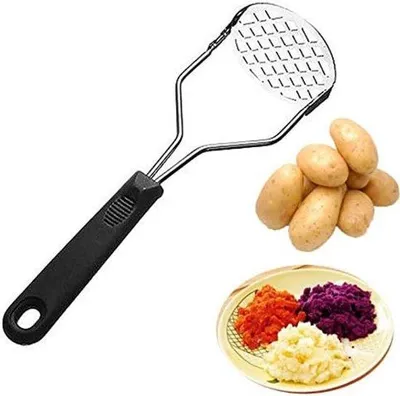 Produktbild von Handgefertigte RVS Aardappelstamper - für Kartoffeln und feine Kartoffelpüree - auch als Fruchtschreiber oder für Spaetzle