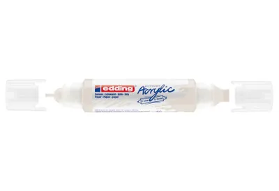Produktbild von Edding 5400 Acryl 3D Double Liner, Weiß, Weiß, Fein / Extradick, 2 mm, 1 cm, Tinte auf Wasserbasis
