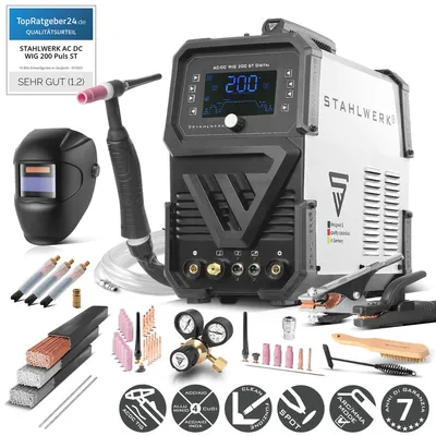 Immagine prodotto di STAHLWERK saldatrice ad arco schermata da gas 3 in 1 Combi AC/DC TIG 200 ST Digitale - completamente equipaggiata - TIG e MMA 200 A, modalità clean per la pulizia elettrochimica, productTiles.product.images.aiGenerated