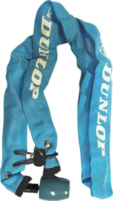 Immagine prodotto di Dunlop, catena antifurto per bicicletta da 120 cm con lucchetto di sicurezza, blu