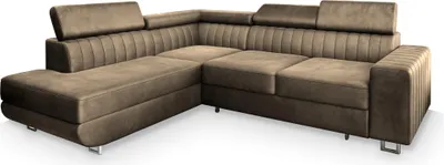 Produktbild von Masseno Ecksofa NOLA L-S mit Schlaffunktion L-Form, Sofa mit Bettkasten, Wohnzimmersofa, Couch, Soffa, Bettsofa, Couchgarnitur- Beige, MONOLITH 09