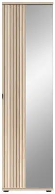 Produktbild von Garderobenschrank mit 55 cm Breite in Eiche, Rillenoptik, 1 Spiegeltür - PALADE-36