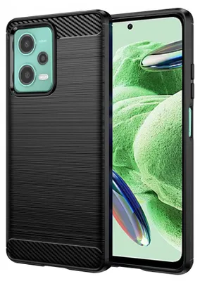 Zdjęcie produktu dla Techsuit Carbon Silicone etui do Xiaomi Redmi Note 12 5G / Poco X5 – czarne