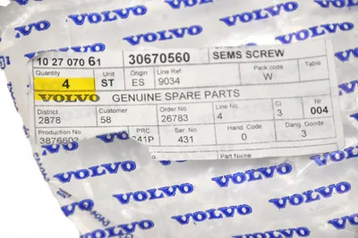 Produktbild von VOLVO S90 V90 II Motorwagenschlittenschraube OE 30670560