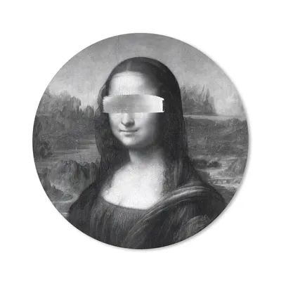 Produktbild von MuchoWow® Mauspad Mousepad Mona Lisa - Leonardo da Vinci - Schwarz - Weiß 20x20 cm - Mousepads - Maus Mat - Pad - Mausunterlage - Schreibtischmatte
