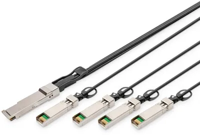 Produktbild von Digitus 40G QSFP+ to 4XSFP+ Direct Attach Kabel 5m, 5 m, SFP+, 4x QSFP+