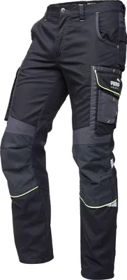 A pair of workwear trousers displayed against a white background.