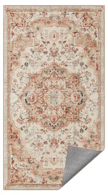 Vintage Läufer 80x150 cm, maschinenwaschbar, Cappuccino-Beige