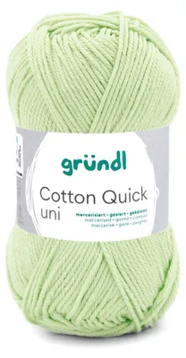 Produktbild von Gründl Baumwolle quick uni,50g.100%Baumwolle,mercerisiert,Häkel- u. Strickgarn,50g / 125 m,NS 3-4 164 lindgrün