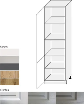 Produktbild von Vorratsschrank EB-D14/DP/60/207 2-türig 60cm Korpus- & Frontfarbe wählbar