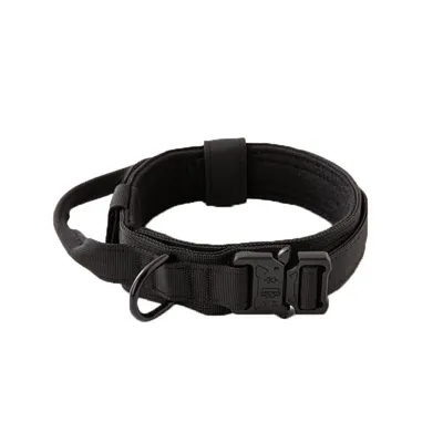 Produktbild von Heikoeco® Hundehalsband – Robustes Baumwollhalsband für große Hunde mit Kontrollgriff und weichem Polster. Ideal für Sicherheit und Komfort,M