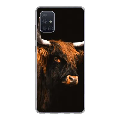 Produktbild von MuchoWow® Handyhülle Schutzhülle Hülle für Samsung Galaxy A71 Schottischer Highlander - Vlies - Kuh Silikon Softcase Handy Hülle - Kartenbesitzer