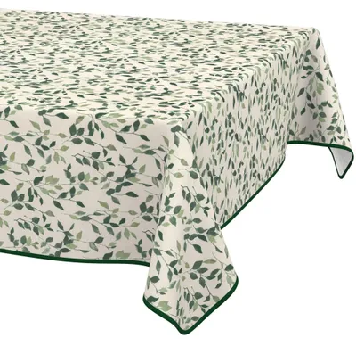 Produktbild von Tischdecke 100x160cm Rechteckig Grün abwaschbar Salamanca Stoff Premium Relax Zweige mit Saumkante