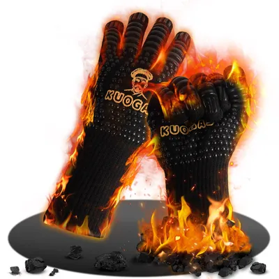 Imagen del producto de Guantes resistentes al calor para horno, barbacoa y cocina, paquete de dos, para uso en la cocina