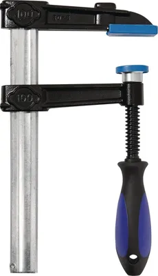 Obrázok produktu pre Skrutková svorka z kujnej liatiny Šírka upnutia 500 mm Výstupok 120 mm 3-komponentná rukoväť 30 x 8 mm