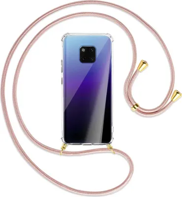 Produktbild von Handykette Backcover-Schutzhülle mit Band (Metall goldfarben) für Huawei Mate 20 Pro - roségold