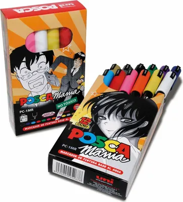 Produktbild von Marker-Set Uni-Ball Posca Mania PC-1MR 0,7 mm 12 Stück