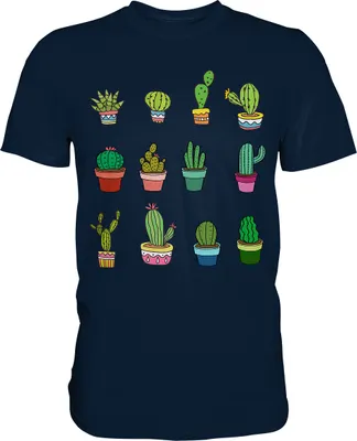Produktbild von Kakteen T-Shirt Kaktus Sammler Sukkulenten Pflanzen – Navy / 4XL