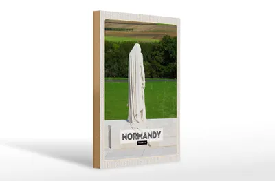 Produktbild von Holzschild Reise 20x30cm Normandy France Skulptur Geschenk