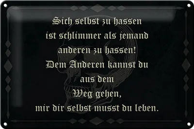 Produktbild von Blechschild Spruch 30x20cm sich selbst hassen ist schlimmer