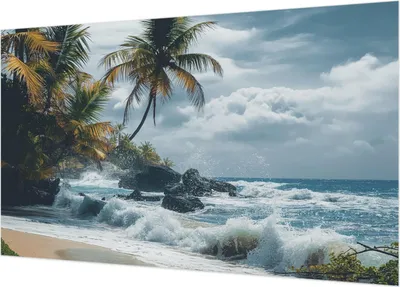 Produktbild von Fototapete - Wandbilder für Wohnzimmer - 416x254 - Dekorative Wandfolie - Modernes Design für Wanddekoration - Tapeten für Innenräume - Exotischer Strand