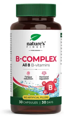 Produktbild von Vitamin B-Komplex Kapseln – 8 B-Vitamine inkl. Biotin, vegan – 30 Kapseln