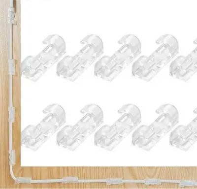 Productafbeelding van Kabelklemmen - Kabelgeleiders - Kabelhouders - Transparant - 20 stuks - 3 cm lang - Zelfklevend - CHPN