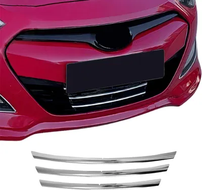 Immagine prodotto di Modanature griglia radiatore Modanature griglia per Hyundai i30 2012-2017 acciaio inox argento 3 pezzi