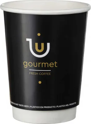 Produktbild von 500x Kaffeebecher Heißgetränkebecher doppelwandig GOURMET FRESH COFFEE 300ml 330ml