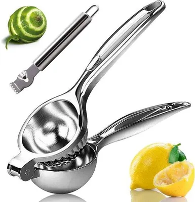 Immagine prodotto di Spremitore manuale per agrumi con zester cromato - Spremitore metallico per lime