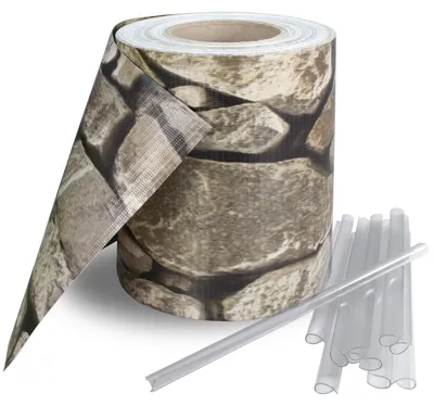 Produktbild von Sichtschutzstreifen inkl. 30 Befestigungsclips Zaunblende 35 m Rolle 19 cm PVC Zaunfolie Windschutz Doppelstabmatten , Länge:35m;Farbe:Bimsstein