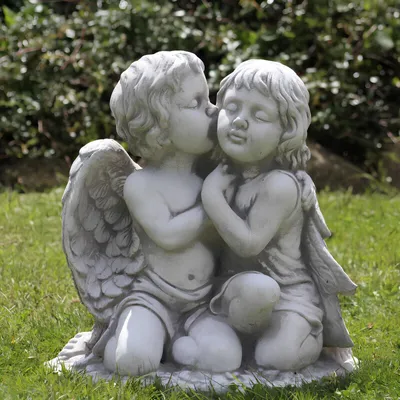 Produktbild von Steinfigur Wetterfest Steinguss Grabschmuck Grab Engel Gartenfigur Figur 8513