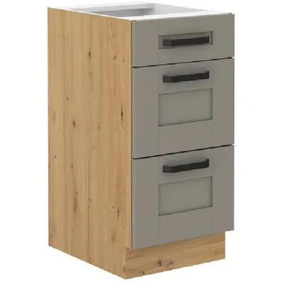 Produktbild von Küchenschrank mit Schubladen LAILI – Breite 40 cm, Hellgrau/Artisan Eiche