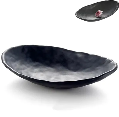 Productafbeelding van Sleutelbakje - Ovaal - Zwart - 20 x 13,5 x 4 cm - Sieradenschaal