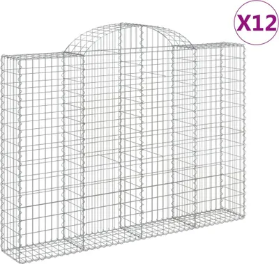 Produktbild von vidaXL Gabionen mit Hochbogen 12Stk. 200x30x140/160cm Verzinktes Eisen
