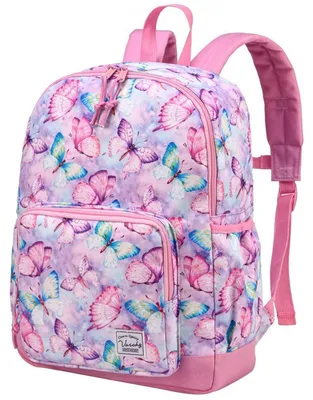 Produktbild von Kinderrucksack Mädchen & Junge, wasserabweisend, Vorschule, Kindergarten, mit Brustgurt, Schmetterling, Rosa