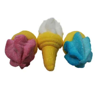 Image de Sucre mousseux Mellow cornets de glace au bacon multicolores triple assortiment 125g