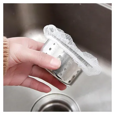 Produktbild von Küchen-Netzbeutel – 9 x 9 cm Spülbecken-Abflusssieb, Anti-Verstopfungsfilter, wiederverwendbar