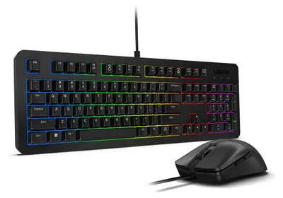 Produktbild von Lenovo GX31N91913, Kabelgebunden, USB, Membran Key Switch, RGB-LED, Schwarz, Maus enthalten