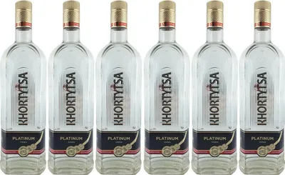 Produktbild von Vodka Khortytsa Platinum 6 Flaschen (6 x 0,7L) ukrainischer Wodka Hortica