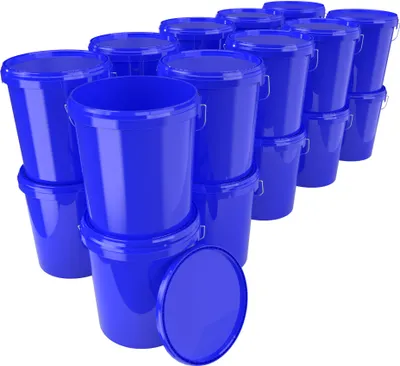 Produktbild von Eimer mit Deckel 16 L | Vorratseimer | Lebensmittelecht Blau | PP | 20 Stück