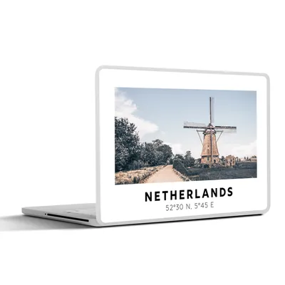 Produktbild von MuchoWow® Laptop Aufkleber Sticker Cover Niederlande - Windmühle - Sommer 31x22.5 cm - Laptop-Deko