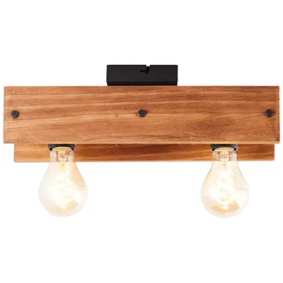 Produktbild von Deckenlampe, 12 x 38 x 14 cm, 2 x E27, max. 42 W, Metall/Holz