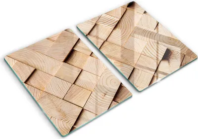 Produktbild von Abdeckung Glas - Küchenabdeckung - 2x40x52 cm - Abdeckplatte -Holzquadrate