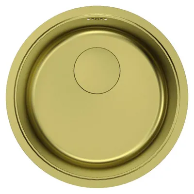 Produktbild von Pure.Sink Rondo Goldene runde Spüle für Unterbau, Aufsatz und Einbau, 37 cm RD375-Gold
