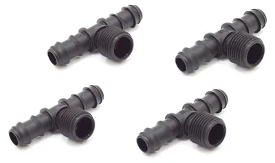 T-Mittendraad 1/2" x 16 mm schwarz 4 Stück