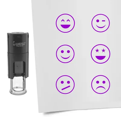 Zdjęcie produktu dla Zestaw stempli CombiCraft Smiley fioletowy z 6 znaczkami