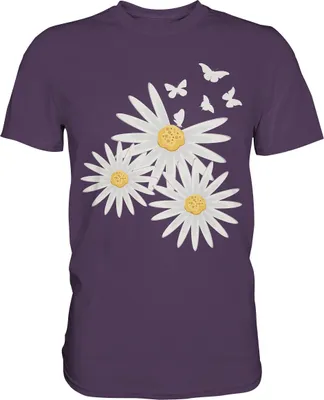 Produktbild von Gänseblümchen Schmetterlinge T-Shirt – Urban Purple / XL