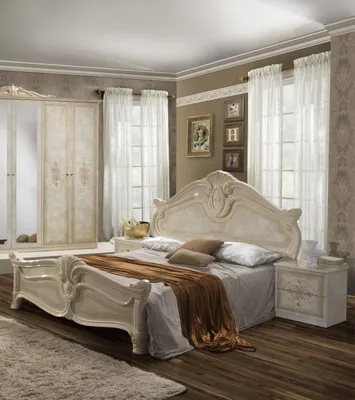 Produktbild von Barock Doppelbett Alba in Beige 180 x 200 cm